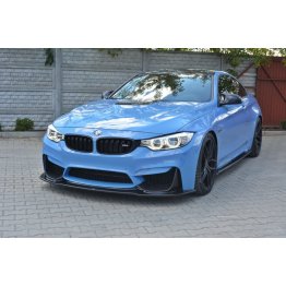 Накладка сплиттер на передний бампер карбоновая на BMW M4 F82